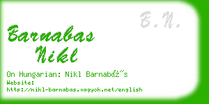 barnabas nikl business card